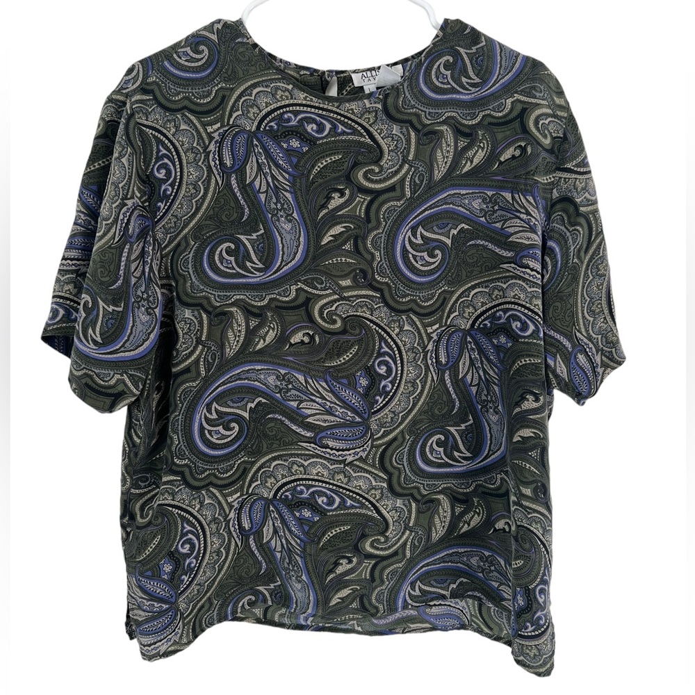 Allison Taylor Silk Paisley Blouse- Size L